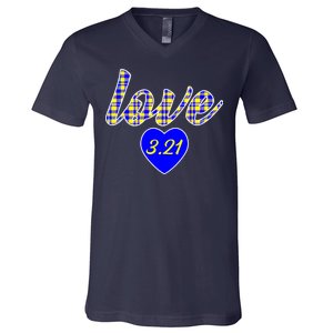 Love Support Down Syndrome Awareness V-Neck T-Shirt