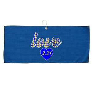 Love Support Down Syndrome Awareness Large Microfiber Waffle Golf Towel