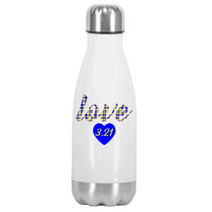 Love Support Down Syndrome Awareness Stainless Steel Insulated Water Bottle