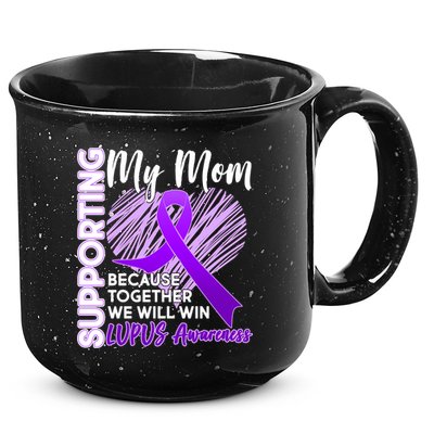 Love Support My Mom Lupus Awareness  15oz Campfire Ceramic Mug