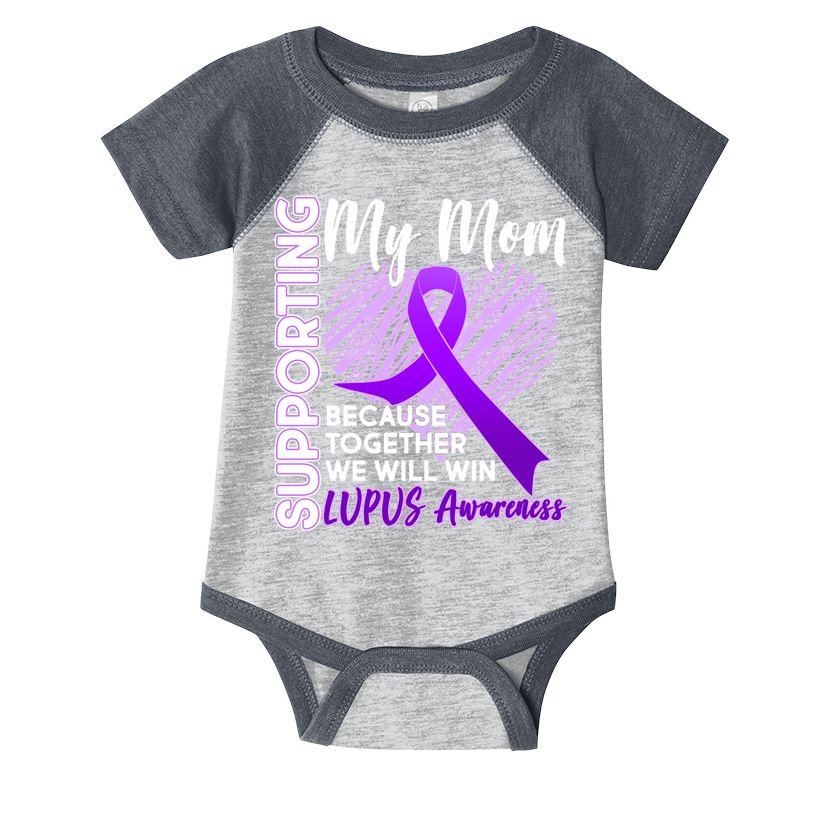 Love Support My Mom Lupus Awareness  Infant Baby Jersey Bodysuit