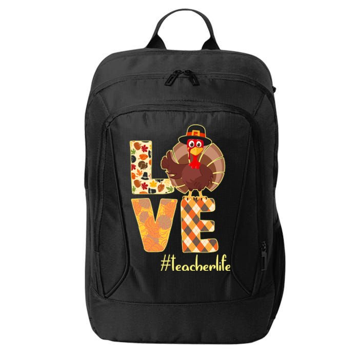 Love Teacher Life Turkey Thanksgiving City Backpack