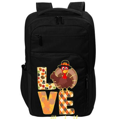 Love Teacher Life Turkey Thanksgiving Impact Tech Backpack