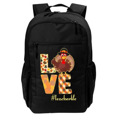 Love Teacher Life Turkey Thanksgiving Daily Commute Backpack