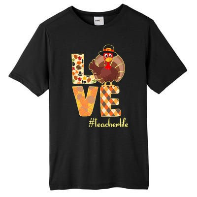 Love Teacher Life Turkey Thanksgiving Tall Fusion ChromaSoft Performance T-Shirt