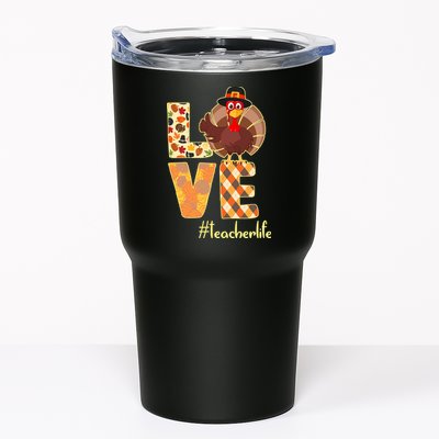 Love Teacher Life Turkey Thanksgiving Tumbler