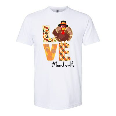 Love Teacher Life Turkey Thanksgiving Softstyle® CVC T-Shirt