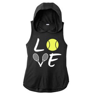 Love Tennis Ladies PosiCharge Tri-Blend Wicking Draft Hoodie Tank