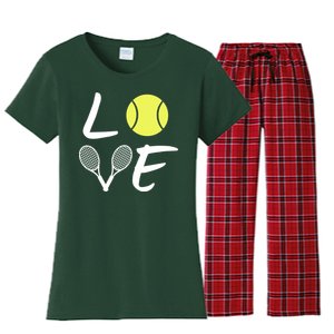 Love Tennis Women's Flannel Pajama Set