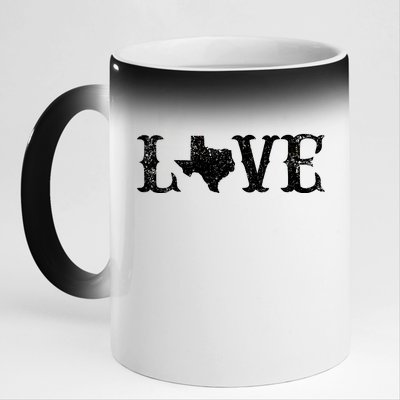 Love Texas 11oz Black Color Changing Mug