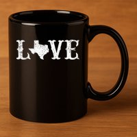 Love Texas 11oz C Handle Ceramic Mug