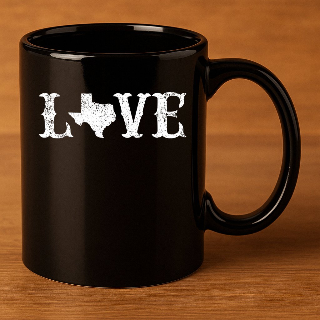 Love Texas 11oz C Handle Ceramic Mug