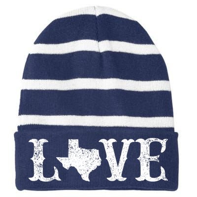 Love Texas Striped Beanie with Solid Band