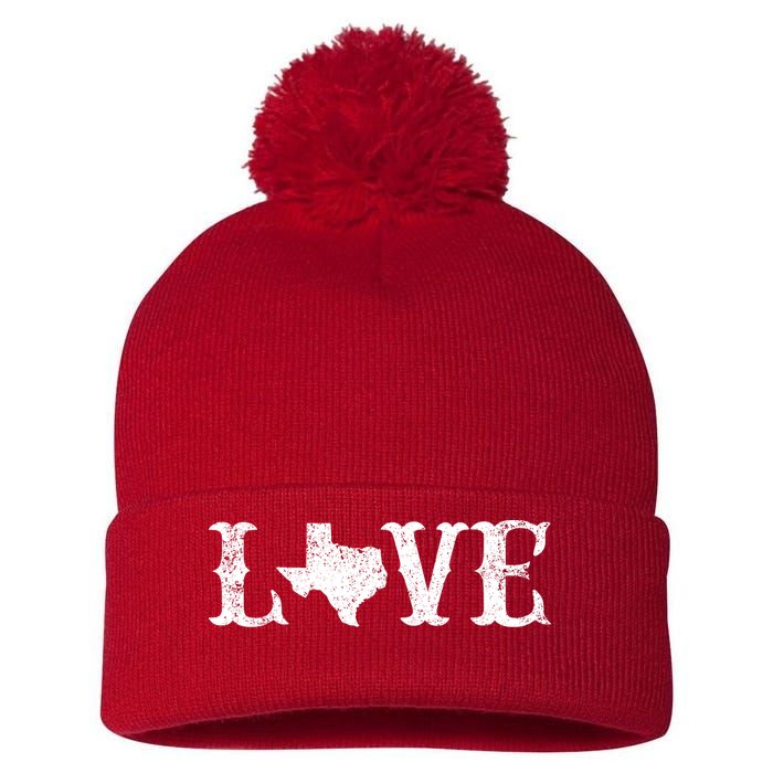 Love Texas Pom Pom 12in Knit Beanie