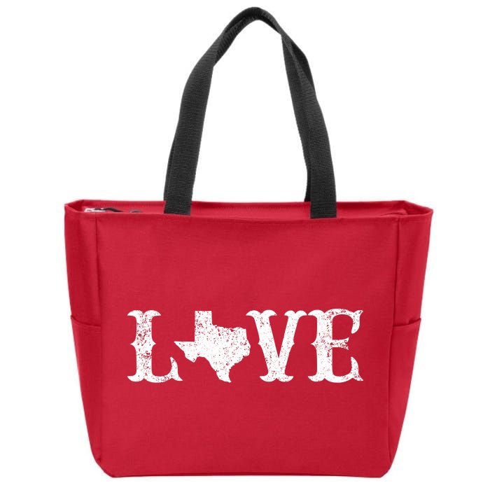 Love Texas Zip Tote Bag