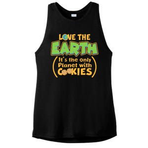 Love the Earth It's the Only Planet with Cookies Ladies PosiCharge Tri-Blend Wicking Tank