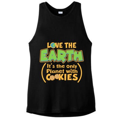 Love the Earth It's the Only Planet with Cookies Ladies PosiCharge Tri-Blend Wicking Tank