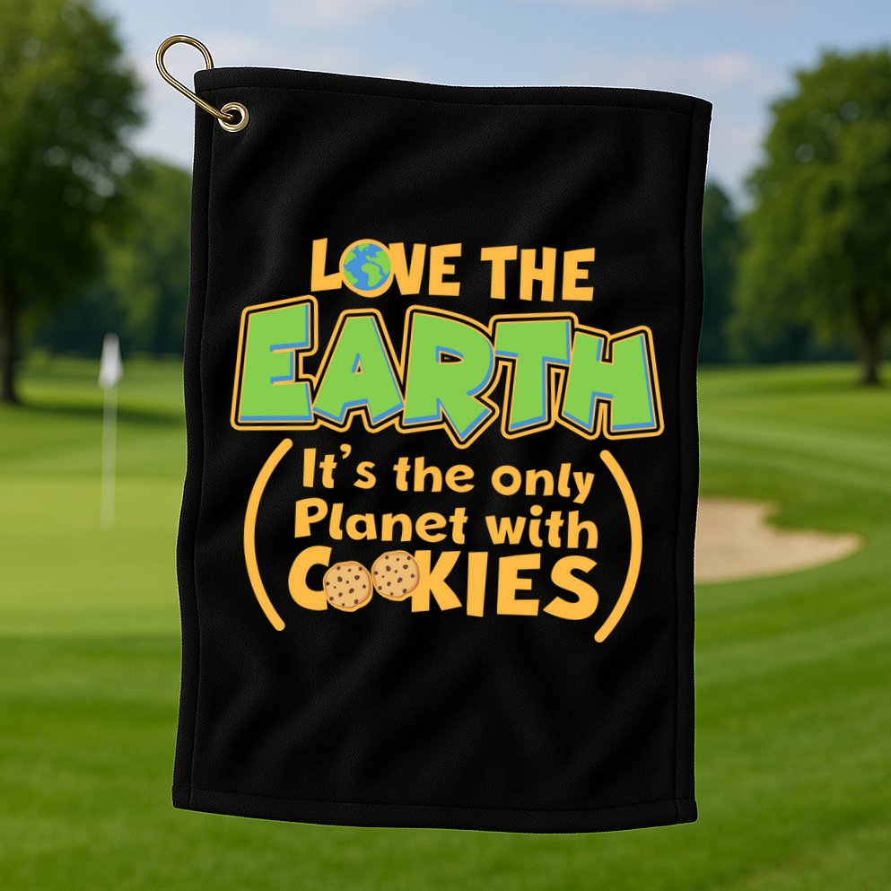Love the Earth It's the Only Planet with Cookies Golf Towel