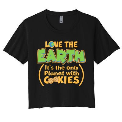 Love the Earth It's the Only Planet with Cookies Crop Top