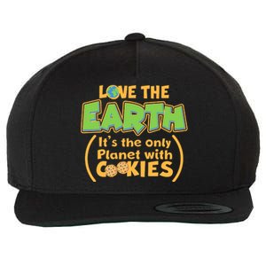 Love the Earth It's the Only Planet with Cookies Wool Snapback Cap