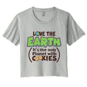 Love the Earth It's the Only Planet with Cookies Women's Crop Top Tee