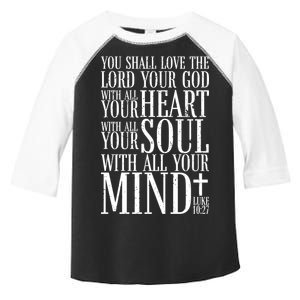 Love The Lord Christian Bible Quote Luke 10:27 Toddler Fine Jersey T-Shirt