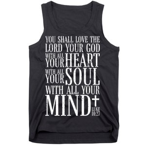 Love The Lord Christian Bible Quote Luke 10:27 Tank Top