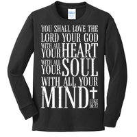 Love The Lord Christian Bible Quote Luke 10:27 Kids Long Sleeve Shirt