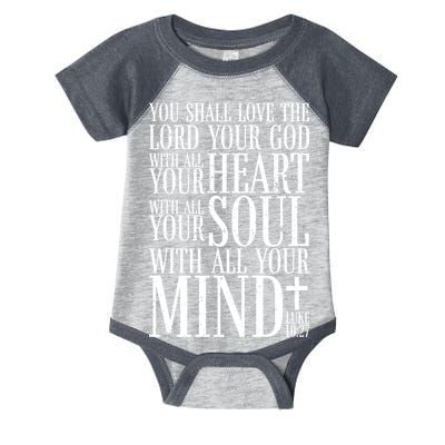 Love The Lord Christian Bible Quote Luke 10:27 Infant Baby Jersey Bodysuit