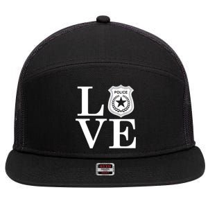 Love The Police 7 Panel Mesh Trucker Snapback Hat