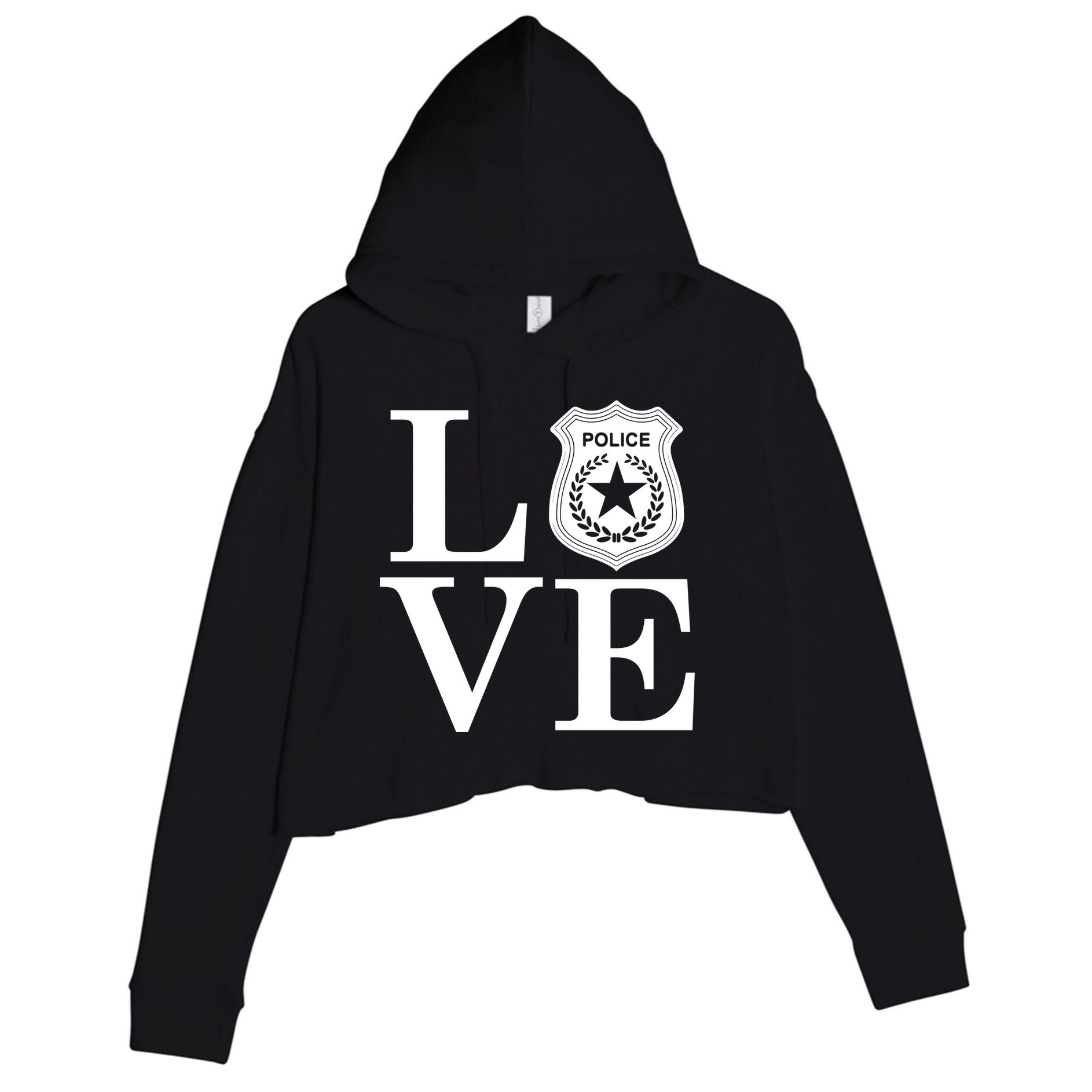 Love The Police Crop Fleece Hoodie