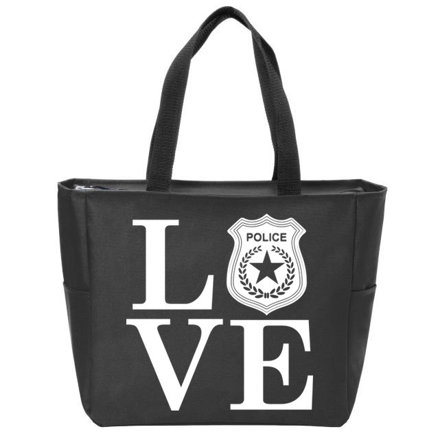 Love The Police Zip Tote Bag