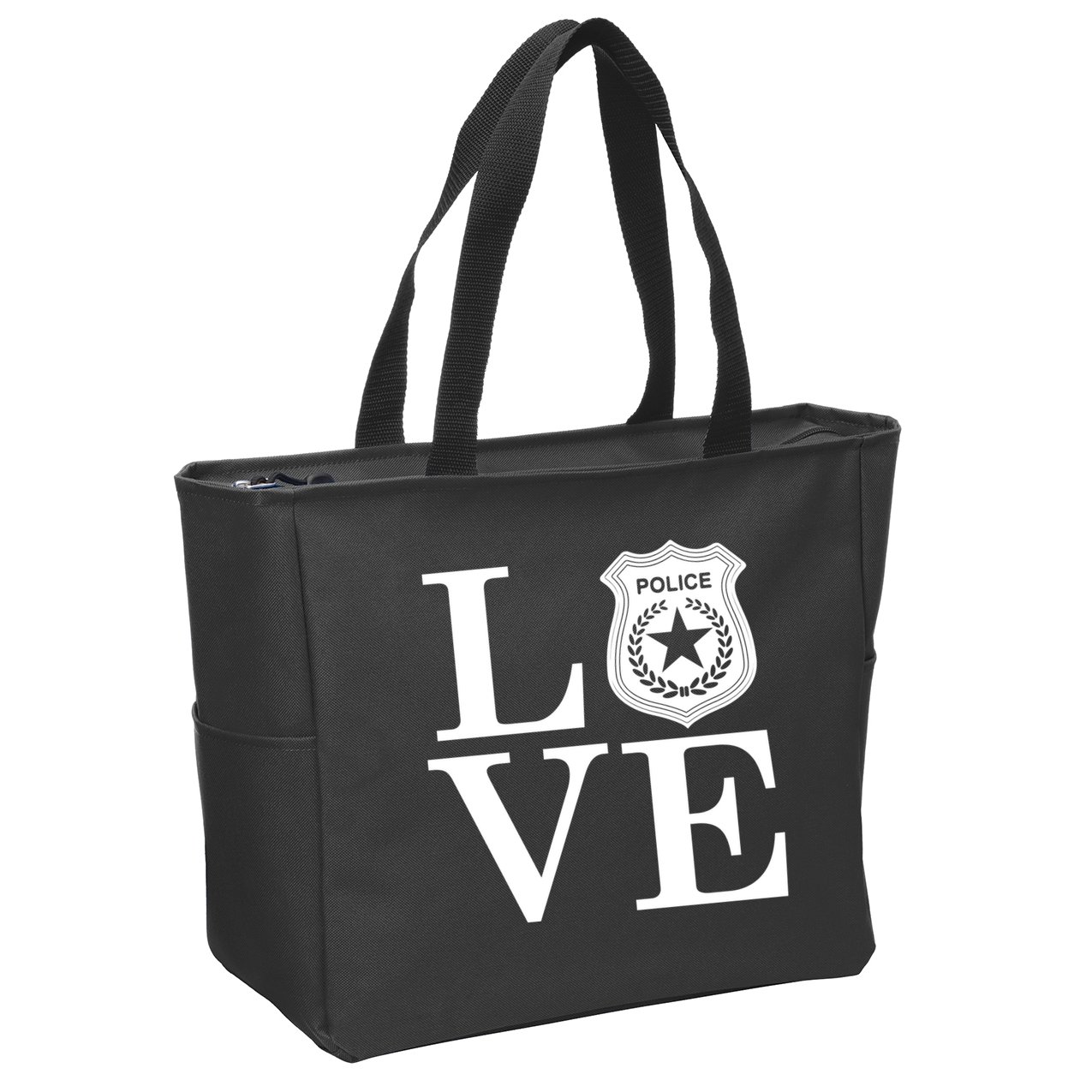 Love The Police Zip Tote Bag