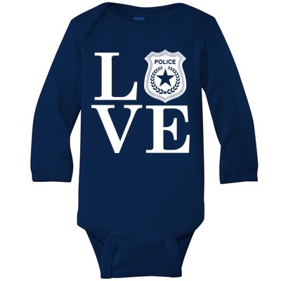 Love The Police Baby Long Sleeve Bodysuit