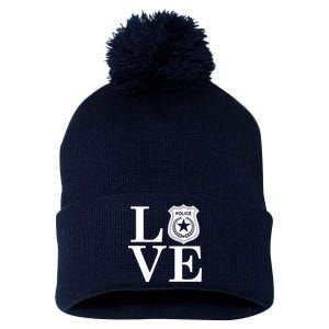 Love The Police Pom Pom 12in Knit Beanie