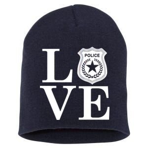 Love The Police Short Acrylic Beanie