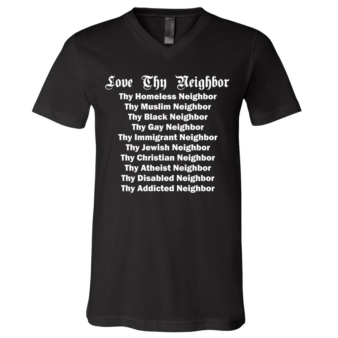 Love Thy Neighbor Equals V-Neck T-Shirt