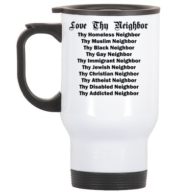 Love Thy Neighbor Equals Stainless Steel Travel Mug