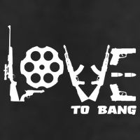 Love To Bang Funny Gun Bullets 7 Panel Mesh Trucker Snapback Hat
