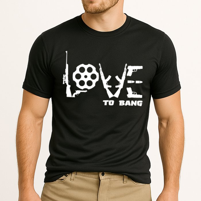 Love To Bang Funny Gun Bullets Cooling Performance Crew T-Shirt