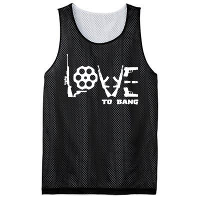 Love To Bang Funny Gun Bullets Mesh Reversible Basketball Jersey Tank