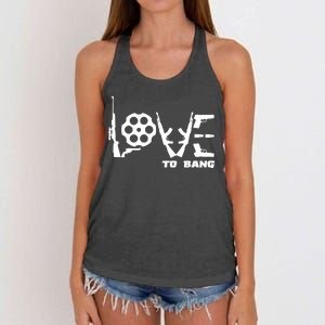 Love To Bang Funny Gun Bullets Women's Knotted Racerback Tank