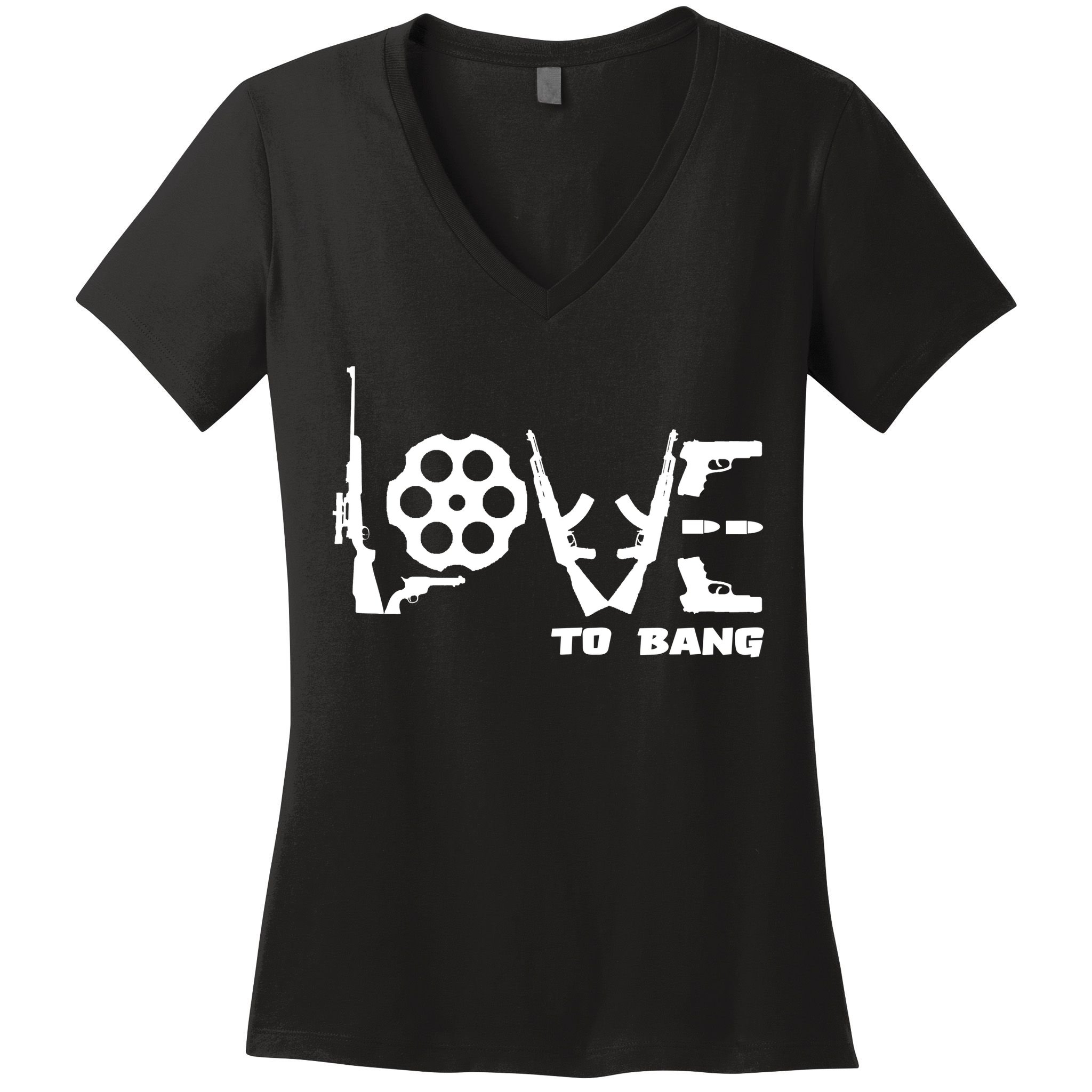 Love To Bang Funny Gun Bullets Women's V-Neck T-Shirt