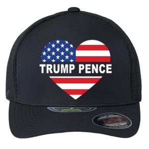 Love Trump Pence USA Heart Flexfit Unipanel Trucker Cap