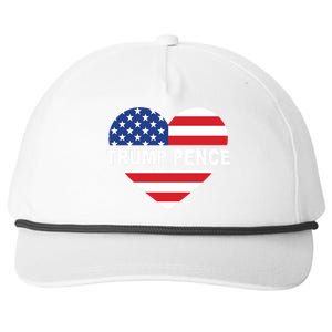 Love Trump Pence USA Heart Snapback Five-Panel Rope Hat