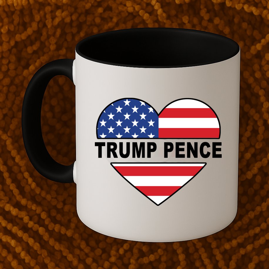 Love Trump Pence USA Heart Mug