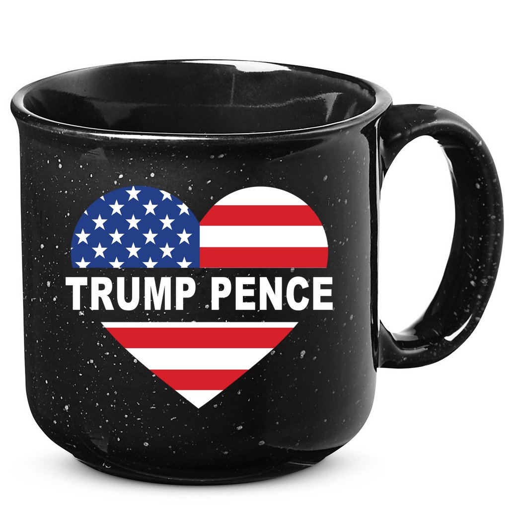 Love Trump Pence USA Heart 15oz Campfire Ceramic Mug