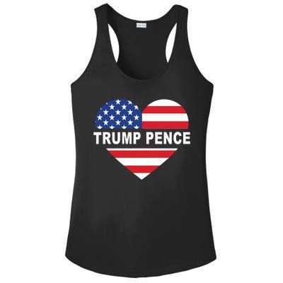 Love Trump Pence USA Heart Ladies PosiCharge Competitor Racerback Tank