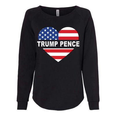 Love Trump Pence USA Heart Womens California Wash Sweatshirt