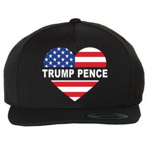 Love Trump Pence USA Heart Wool Snapback Cap